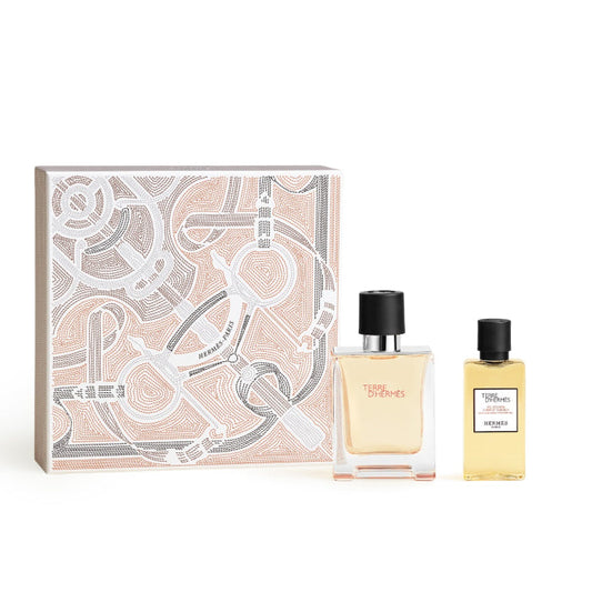 Hermes 愛馬仕 大地男士淡香兩件套（大地淡香50ml＋沐浴露40ml） 白底產品圖