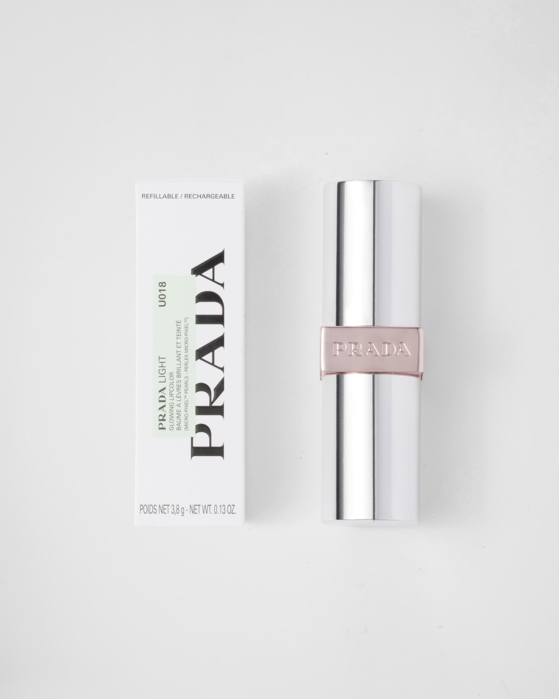 PRADA Light Glowing Lipcolor U018 Pink 淡粉稜光潤色唇膏 3.8g
